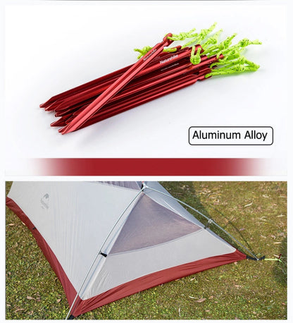 CloudUp2 20D 1-2 person nylon aluminum pole lightweight tent (with mat) - Gray Nylon Silicon Aluminum Pole Ultra Light Tent with Mat (Light Grey/Red)