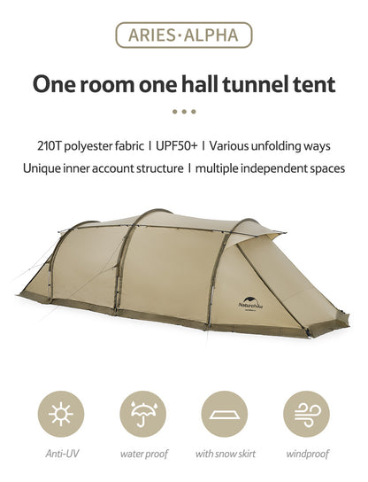 UPF50+ Aries α Tunnel Tent for 4 to 6 People